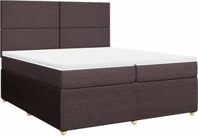 vidaXL Κρεβάτι Boxspring με Στρώμα Σκούρο Καφέ 200x200 εκ. Υφασμάτινο