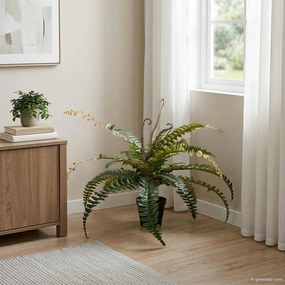 vidaXL Τεχνητό Δέντρο Φτέρης Πράσινο 58 x 13 x 60 εκ. Ύφασμα και PE