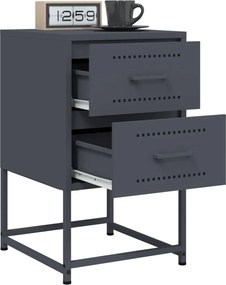 vidaXL Κομοδίνο Ανθρακί 36 x 39 x 60,5 εκ. Ατσάλινο