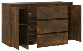 vidaXL Συρταριέρα με 3 Συρτάρια Καπνιστή Δρυς 120x41x75 εκ Επεξ. Ξύλο