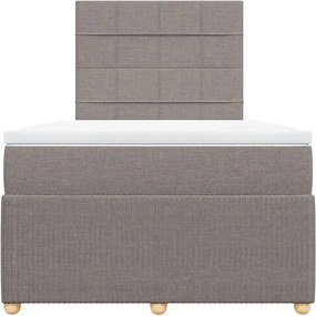 vidaXL Κρεβάτι Boxspring με Στρώμα Taupe 120x200 εκ. Υφασμάτινο