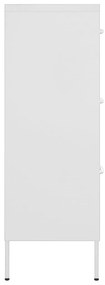 Συρταριέρα Λευκή 80 x 35 x 101,5 εκ. από Ατσάλι - Λευκό