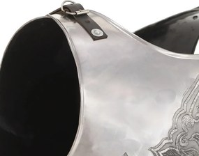 vidaXL Θώρακας Μεσαιωνικής Πανοπλίας Ιππότη Ρέπλικα LARP Ασημί Ατσάλι