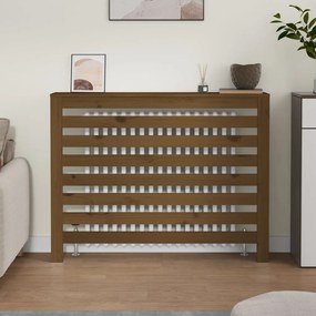 vidaXL Κάλυμμα Καλοριφέρ Καφέ μελί108,5x19x84εκ. από Μασίφ Ξύλο Πεύκου