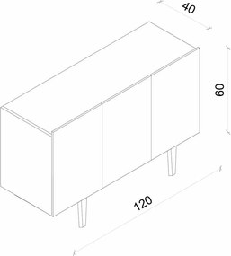 Κονσόλα Γκρι CLOPRA 120x40x19