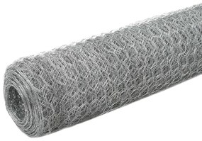 vidaXL Συρματόπλεγμα Εξάγωνο Ασημί 25 x 1,5 μ. από Γαλβανισμένο Χάλυβα