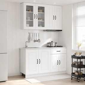 vidaXL Μονάδα κουζίνας KALMAR 4 pcs Λευκό Επεξεργασμένο Ξύλο