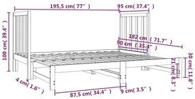 Καναπές Κρεβάτι Συρόμενος 2x(90x190) εκ. Μασίφ Ξύλο Πεύκου - Καφέ