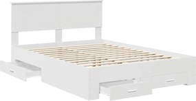 vidaXL Σκελετός Κρεβατιού Λευκό 140 x 190 cm Επεξεργασμένο ξύλο