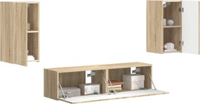 vidaXL Σετ επίπλου τηλεόρασης 4 pcs Δρύς Sonoma Επεξεργασμένο ξύλο