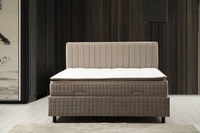 Single Mattress, Base &amp; Headboard Safir Set 90 x 190 v2 - Brown Brown