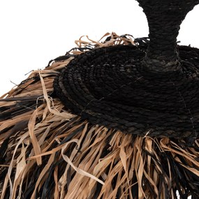 Φωτιστικό Οροφής ORDEM C4716 Ίνες Sisal &amp; Μπανάνας Μαύρο - Φυσικό Φ60 εκ. 60x60x50 εκ.