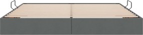 vidaXL Κρεβάτι Οθωμανικού Τύπου Σκούρο Γκρι 200 x 200 cm ύφασμα