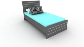 Παιδικό Κρεβάτι Relax για στρώμα 90x190, Χρώμα Γραφίτης, Μελαμίνη