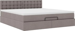vidaXL Οθωμανικό κρεβάτι με στρώμα Taupe 160x200cm ύφασμα