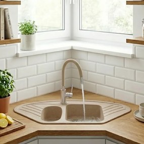 Sanitec Classic 302 (96×51) - Γρανιτένιος νεροχύτης - Granite WHITE