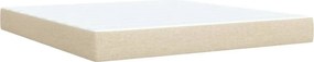 vidaXL Κρεβάτι Boxspring με Στρώμα Κρεμ 180x200 εκ. Υφασμάτινο
