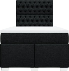 vidaXL Κρεβάτι Boxspring με Στρώμα Μαύρο 120x190 εκ. Υφασμάτινο