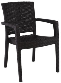Πολυθρόνα Στοιβαζόμενη LORA-PRO Καφέ PP 58x61x87cm