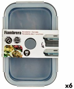 Κυτίο Γεύματος Kinvara Γκρι Διαφανές ABS 800 ml (x6)