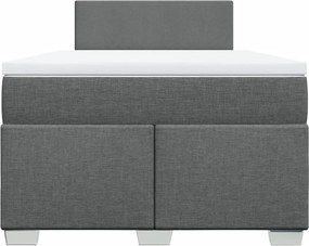 vidaXL Κρεβάτι Boxspring με Στρώμα Σκούρο Γκρι 120x200 εκ. Υφασμάτινο