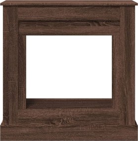 vidaXL Πλαίσιο Τζακιού Καφέ Δρυς 90x30x90 εκ. από Επεξ. Ξύλο