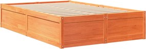 vidaXL Σκελετός Κρεβ. Χωρίς Στρώμα Καφέ Κεριού 135x190 εκ Μασίφ Πεύκο