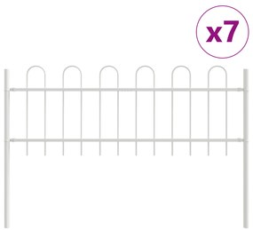 vidaXL Πλέγμα Κήπου  με Χορεύτικη Κορυφή Λευκό 11,9x0,6 μ Χάλυβας