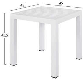 ΤΡΑΠΕΖΙ ΑΛΟΥΜΙΝΙΟΥ QIANA  ΛΕΥΚΟ 45x45x45,5 εκ.