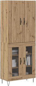 vidaXL Highboard 2 pcs Artisan Oak Μηχανική ξυλεία και γυαλί