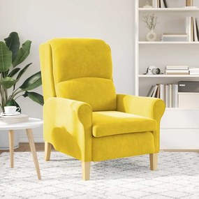 vidaXL Πολυθρόνα Κίτρινο 76 x 94 x 102 εκ Βελούδο