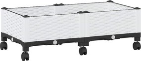 vidaXL Κήπος Γλαστράκι με Ροδάκια Λευκό 80 x 40 x 33 cm PP