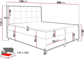 Επενδυμένο κρεβάτι Snake-Kafe-140 x 200