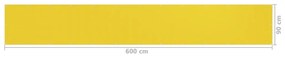 vidaXL Διαχωριστικό Βεράντας Κίτρινο 90 x 600 εκ. από HDPE