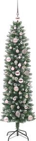 vidaXL Τεχνητό Λεπτό Χριστουγεννιάτικο Δέντρο Πράσινο και Λευκό 150 cm