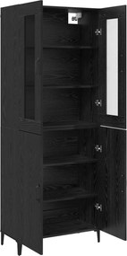 vidaXL Highboard 2 pcs Μαύρη Οξυά 69,5 x 34 x 180 εκ.
