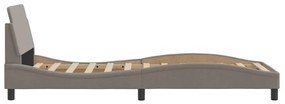 vidaXL Πλαίσιο Κρεβατιού με Κεφαλάρι Taupe 90x200 εκ. Υφασμάτινο