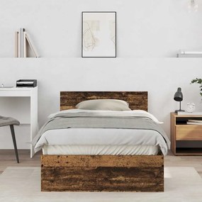 vidaXL Κρεβάτι με Κεφαλάρι Παλιό Ξύλο 100 x 200 cm Επεξεργασμένο ξύλο