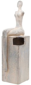Βάζο Διακοσμητικό Cement D77592-DS 20x15x52cm Grey Artekko Magnesium