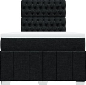 vidaXL Κρεβάτι Boxspring με Στρώμα Μαύρο 120x200 εκ. Υφασμάτινο