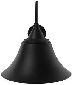 GloboStar® BELL 01038 Vintage Industrial Φωτιστικό Τοίχου Απλίκα Μονόφωτο Μαύρο Καμπάνα Φ30 x Μ35 x Π30 x Υ30cm