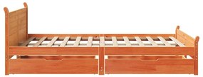 vidaXL Σκελετός Κρεβ. Χωρίς Στρώμα Καφέ Κεριού 160x200 εκ Μασίφ Πεύκο