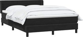 vidaXL Κρεβάτι Boxspring με Στρώμα Μαύρο 160x210 εκ. Βελούδινο