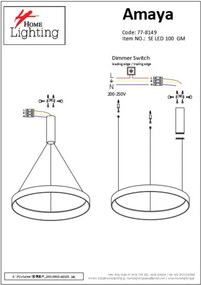 SE LED 100 AMAYA PENDANT GOLD MAT Δ5