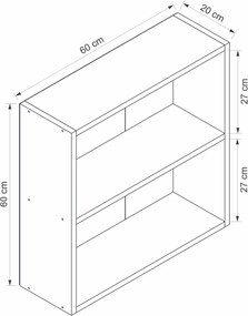 Βιβλιοθήκη Λευκό AFRENI 60x20x60