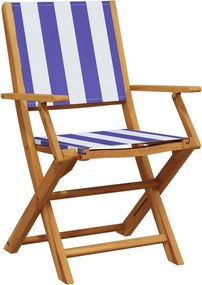 vidaXL Σετ Τραπεζαρίας Κήπου 5 τεμ. Μπλε/Λευκό Συνθ. Ρατάν/Μασίφ Ξύλο