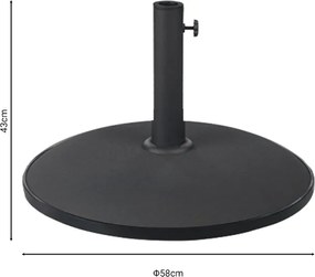 Βάση ομπρέλας Elfie pakoworld τσιμέντο μαύρο 50kg Φ58εκ