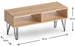 Έπιπλο τηλεόρασης Fiona Megapap από μελαμίνη χρώμα oak 90x30x40εκ.