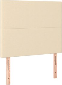 vidaXL Κρεβάτι Boxspring με Στρώμα &amp; LED Κρεμ 90x200 εκ. Υφασμάτινο