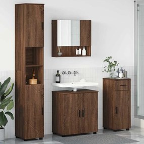vidaXL Σετ Επίπλων Μπάνιου με συρτάρι 4 pcs Καφέ δρυς 61 x 35 x 64 εκ.